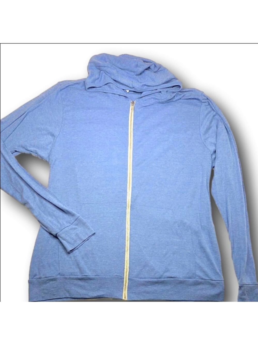 Women's Canvas Blue Full-Zip Hoodie 2X